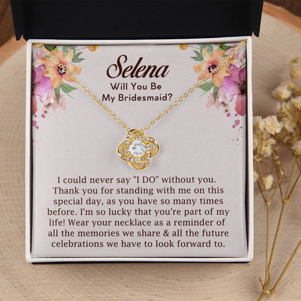 [Almost Sold Out] Personalized Bridesmaid Proposal Gift - Love Knot Necklace