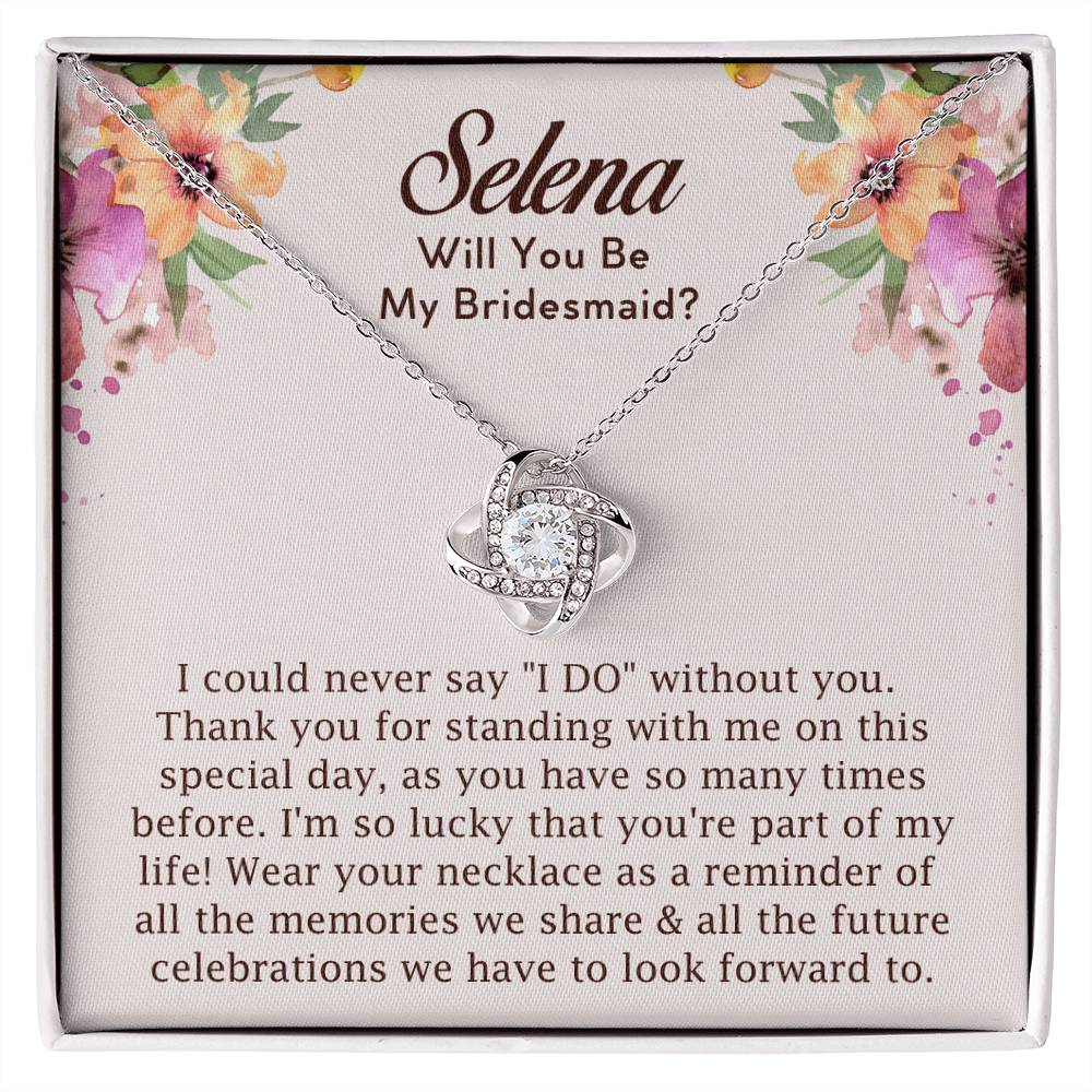 [Almost Sold Out] Personalized Bridesmaid Proposal Gift - Love Knot Necklace