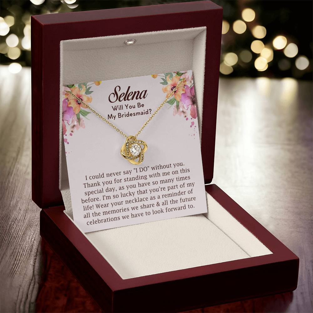 [Almost Sold Out] Personalized Bridesmaid Proposal Gift - Love Knot Necklace