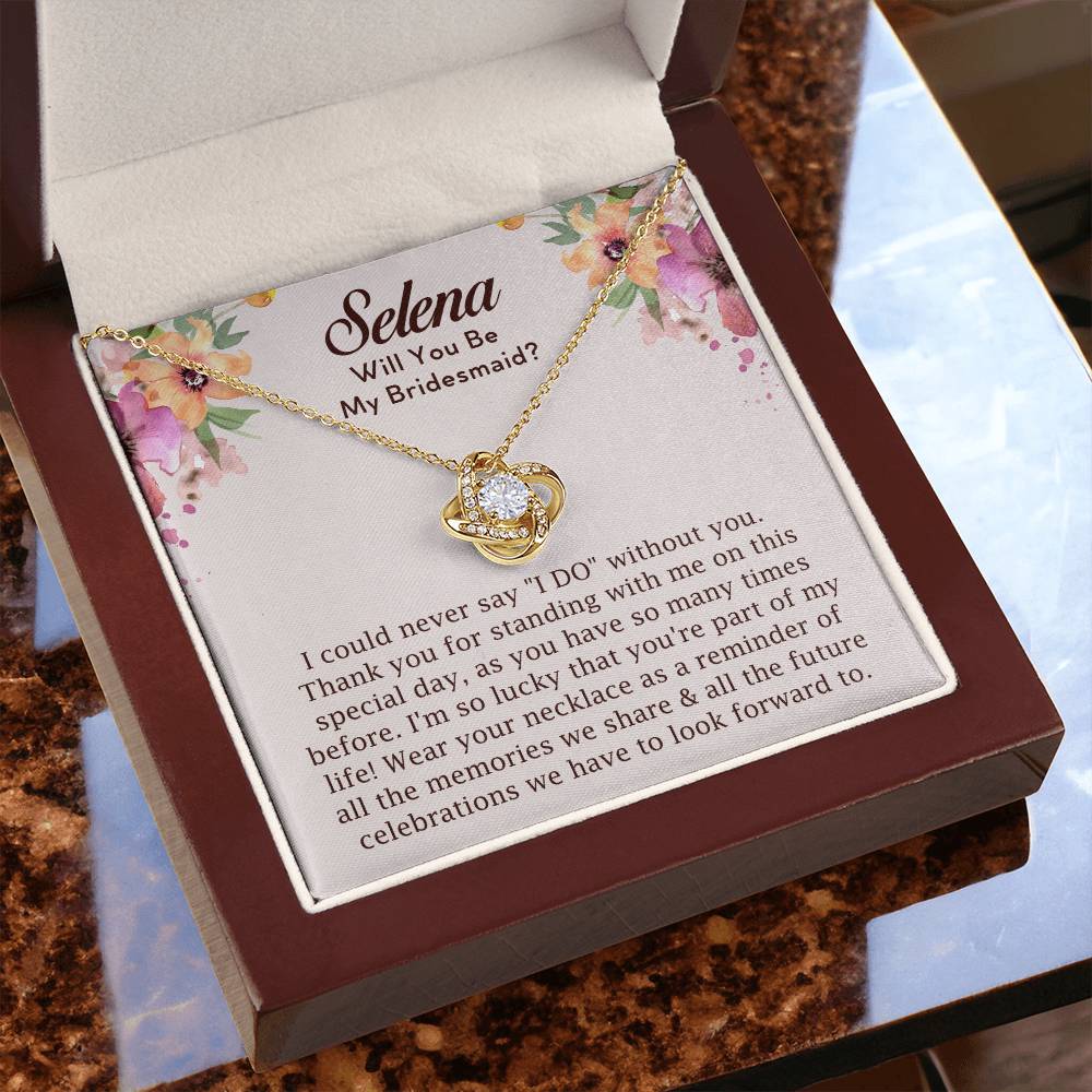 [Almost Sold Out] Personalized Bridesmaid Proposal Gift - Love Knot Necklace