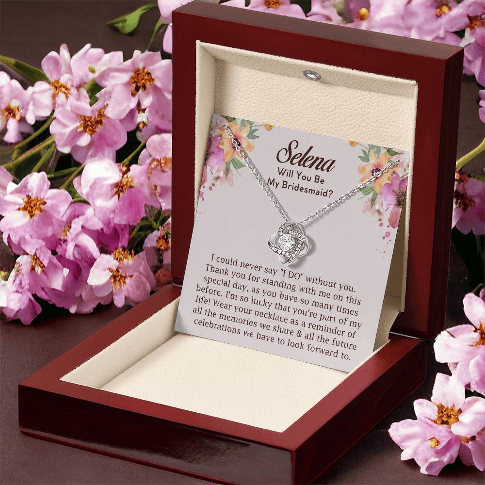 [Almost Sold Out] Personalized Bridesmaid Proposal Gift - Love Knot Necklace