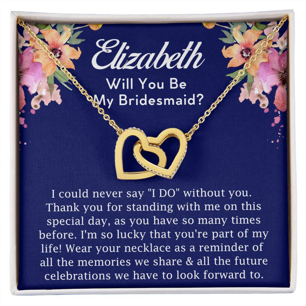 [Almost Sold Out] Personalized Bridesmaid Proposal Gift Set - Interlocking Hearts Necklace