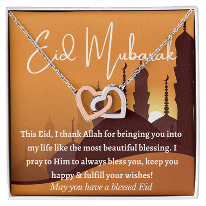 [Almost Sold Out] Eid Mubarak Gift - Interlocking Hearts Necklace