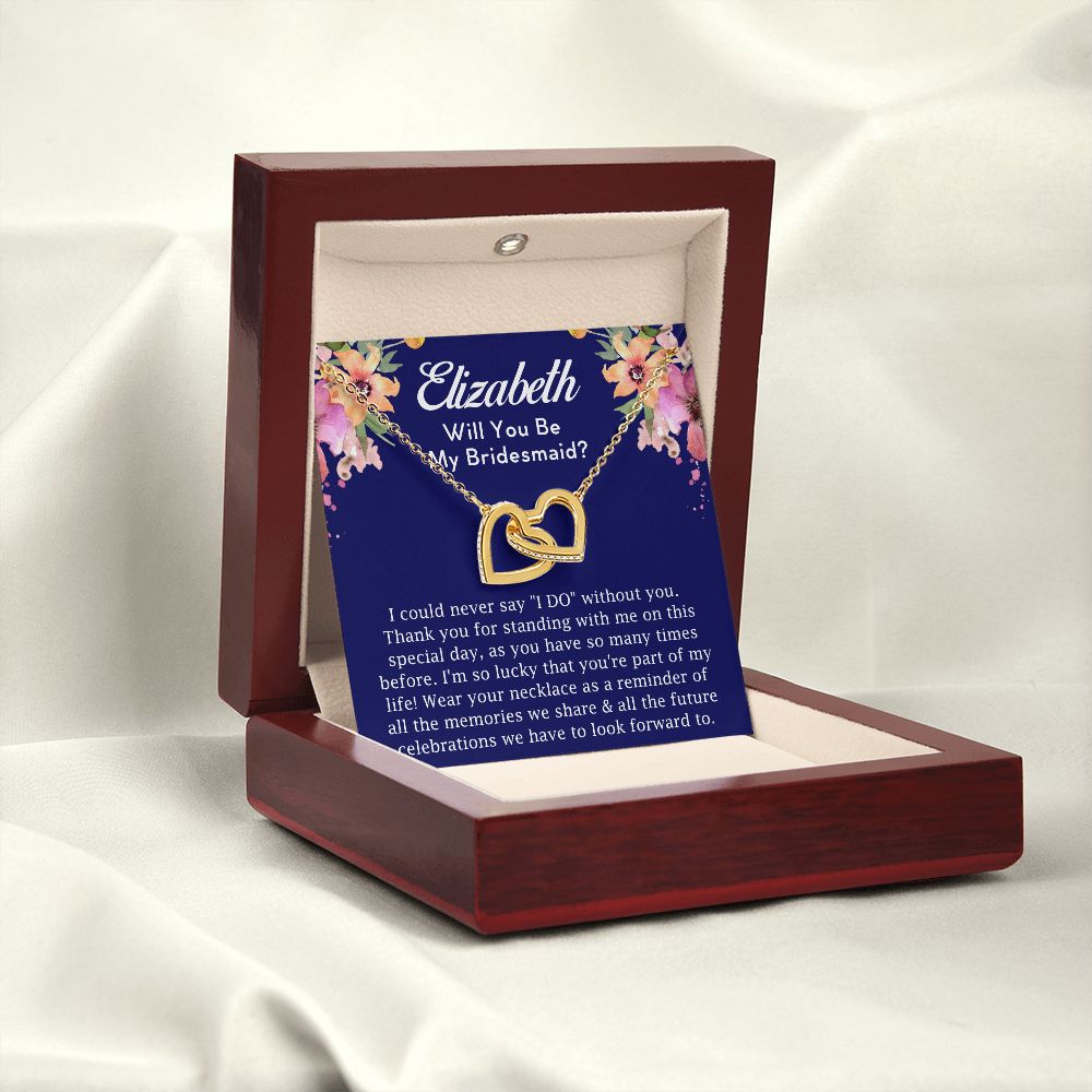 [Almost Sold Out] Personalized Bridesmaid Proposal Gift Set - Interlocking Hearts Necklace