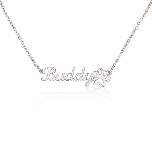 Almost Sold Out - Personalized Name with Dog Paw Necklace