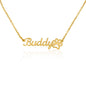 Custom Pet Lover Name Necklace With Paws