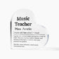 Personalized Music Teacher Printed Heart Shaped Acrylic Plaque