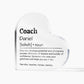 Personalized Coach Printed Heart Shaped Acrylic Plaque