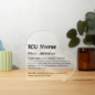 Placa de Acrílico para Enfermera de UCI, Personalizada