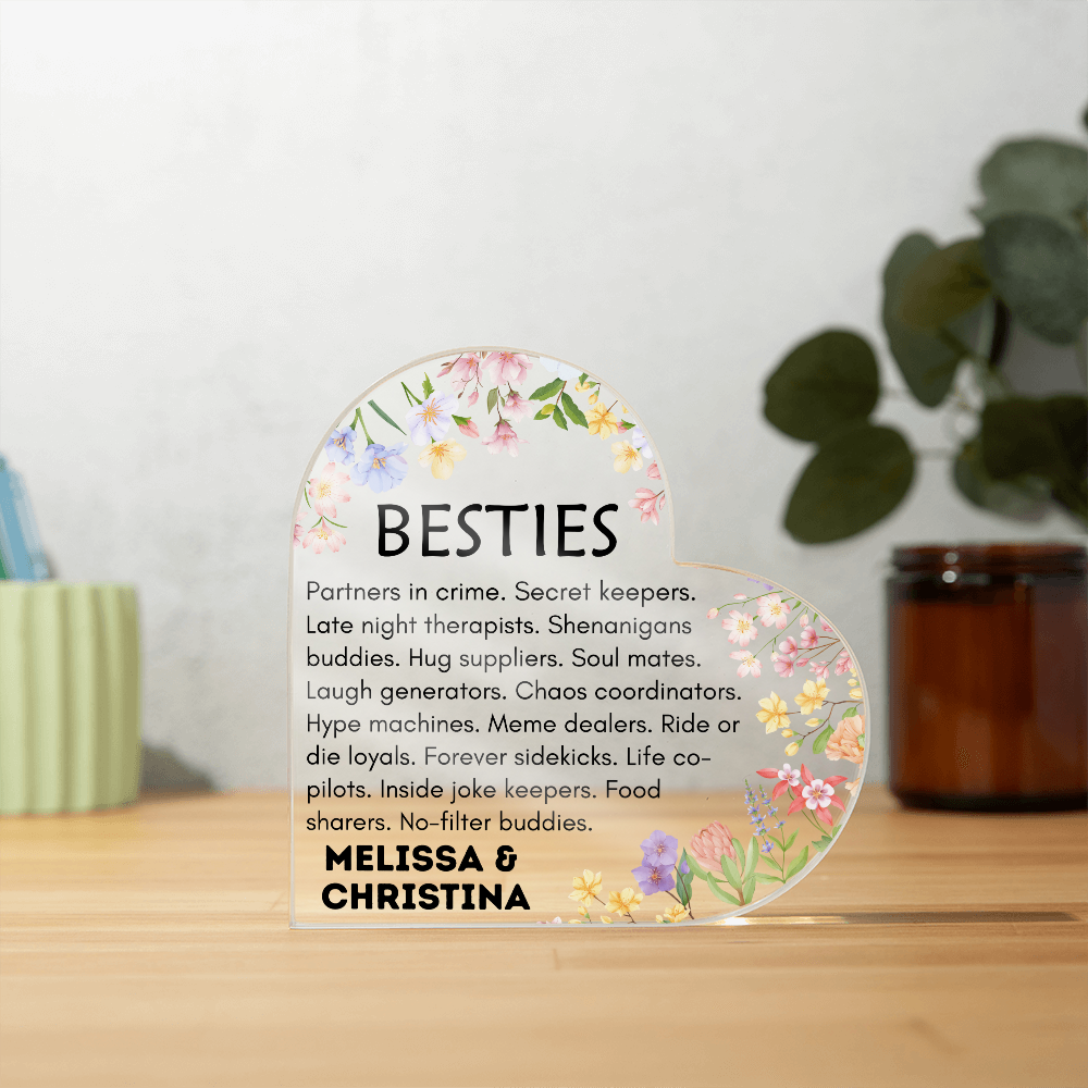 Besties Heart Plaque