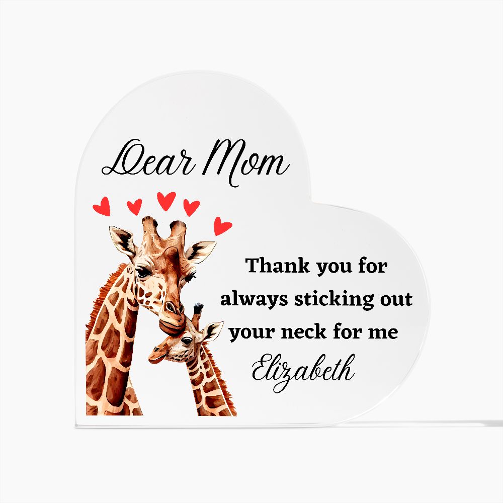 [Almost Sold Out] Dear Mom - Giraffe Mom and Child Acrylic Plaque