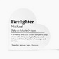 Personalized Firefighter Printed Heart Shaped Acrylic Plaque