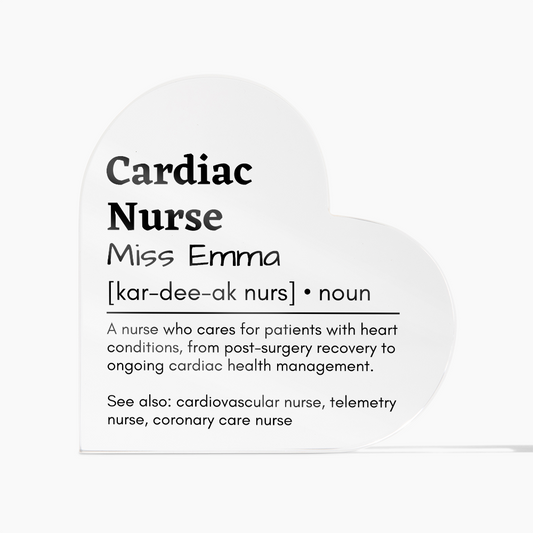 Personalized Cardiac Nurse Printed Heart Shaped Acrylic Plaque
