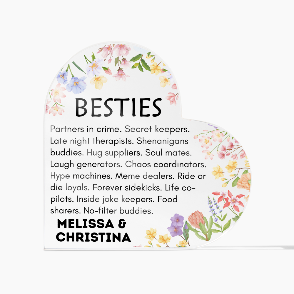 Besties Heart Plaque
