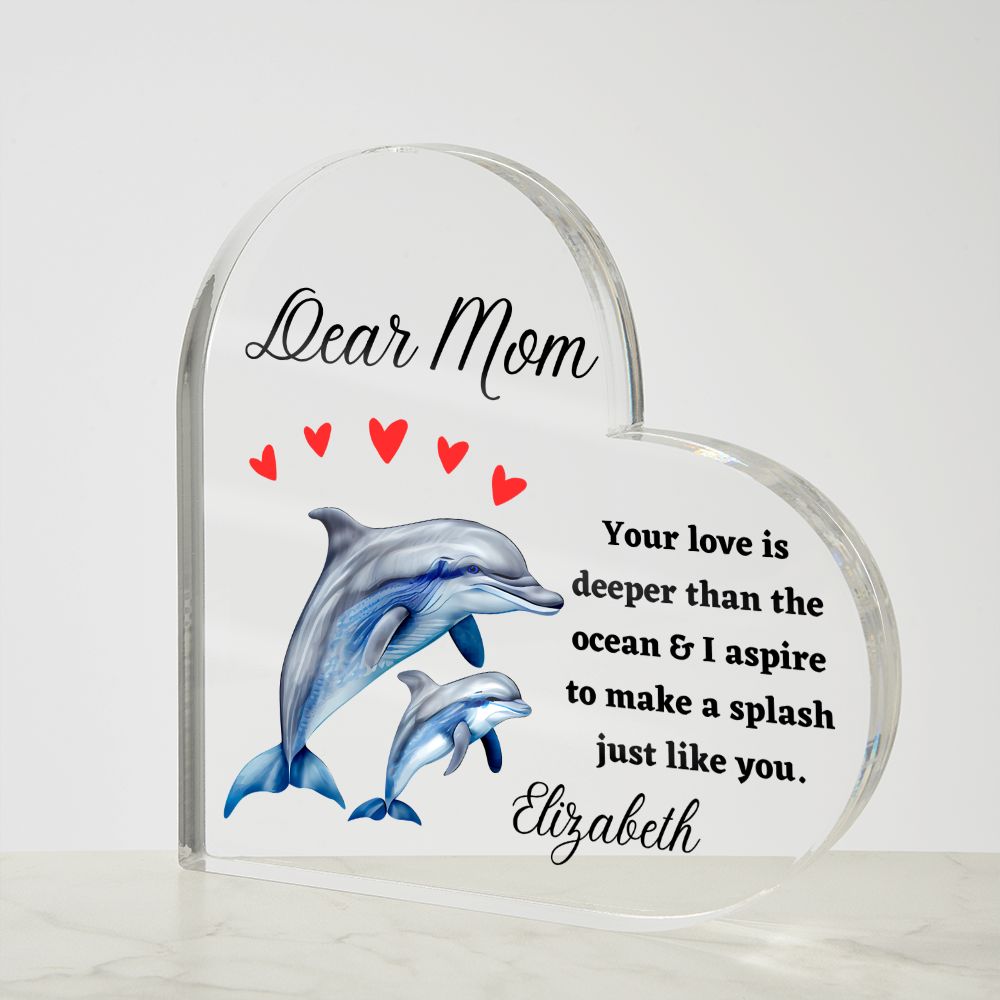[Almost Sold Out] Dear Mom - Dolphin and Child - Acrylic Plaque