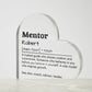Personalized Mentor Printed Heart Shaped Acrylic Plaque