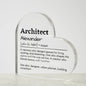 Personalized Architect Printed Heart Shaped Acrylic Plaque