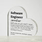 Personalized Software Engineer Printed Heart Shaped Acrylic Plaque