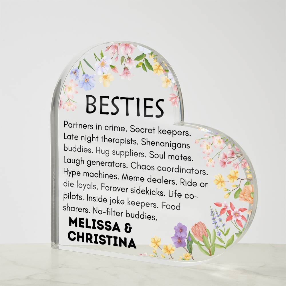 Besties Heart Plaque
