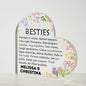 Personalized Gift for Best Friends - Besties Heart Plaque