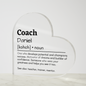 Personalized Coach Printed Heart Shaped Acrylic Plaque