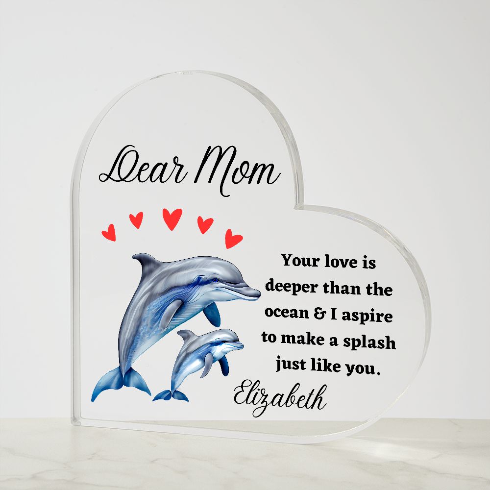 [Almost Sold Out] Dear Mom - Dolphin and Child - Acrylic Plaque