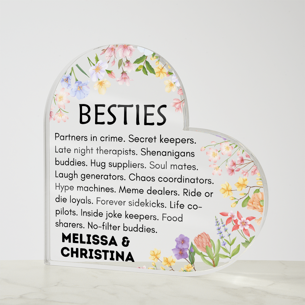 Besties Heart Plaque