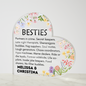 Personalized Gift for Best Friends - Besties Heart Plaque