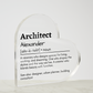 Personalized Architect Printed Heart Shaped Acrylic Plaque