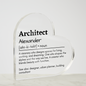 Personalized Architect Printed Heart Shaped Acrylic Plaque