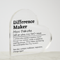 Personalized Difference Maker Printed Heart Shaped Acrylic Plaque