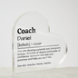 Personalized Coach Printed Heart Shaped Acrylic Plaque