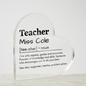 Personalized teacher heart-shaped acrylic plaque