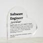 Personalized Software Engineer Printed Heart Shaped Acrylic Plaque