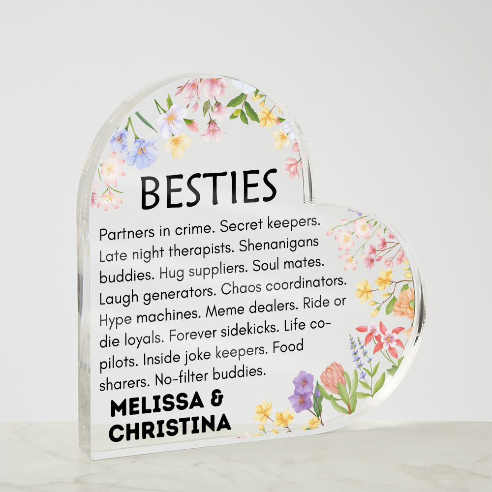 Besties Heart Plaque