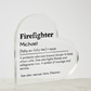 Personalized Firefighter Printed Heart Shaped Acrylic Plaque