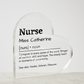 Personalized Nurse Printed Heart Shaped Acrylic Plaque
