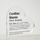 Personalized Cardiac Nurse Printed Heart Shaped Acrylic Plaque
