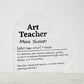 Personalized Art Teacher Printed Heart Shaped Acrylic Plaque