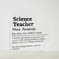 Personalized Science Teacher Printed Heart Shaped Acrylic Plaque