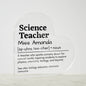 Placa de Acrílico para Maestro de Ciencias, Personalizada