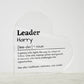 Personalized Leader Printed Heart Shaped Acrylic Plaque