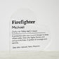Personalized Firefighter Printed Heart Shaped Acrylic Plaque