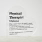 Personalized Physical Therapist Printed Heart Shaped Acrylic Plaque