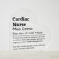 Placa de Acrílico para Enfermera de Cardiología, Personalizada
