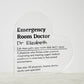 Personalized Emergency Room Doctor Printed Heart Shaped Acrylic Plaque