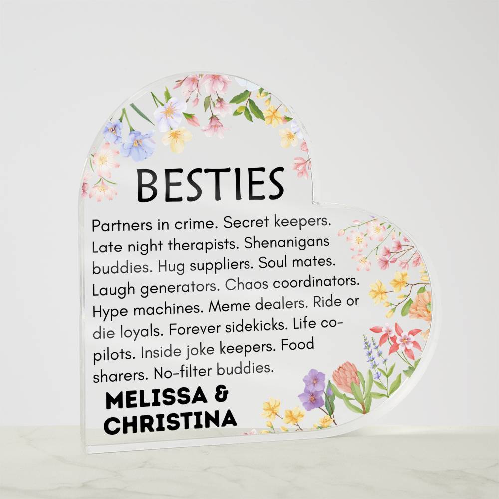 Besties Heart Plaque