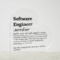 Personalized Software Engineer Printed Heart Shaped Acrylic Plaque