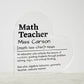 Personalized Math Teacher Printed Heart Shaped Acrylic Plaque