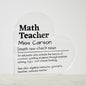 Placa de Acrílico para Maestro de Matemáticas, Personalizada